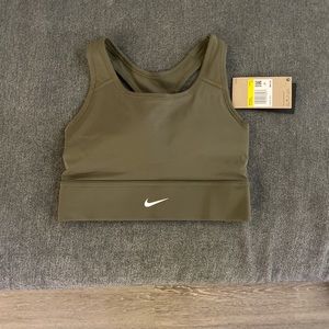 Olive green Nike swoosh sports bra brand new with tags